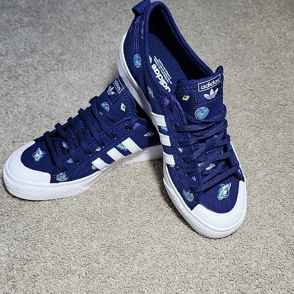 Adidas Nizza Dark Blue Sneakers with White Accents
